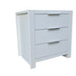 Taranaki Solid Pine Bedside Table - 3 Drawers - White