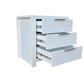 Taranaki Solid Pine Bedside Table - 3 Drawers - White