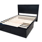 Taranaki Classic Headboard Solid Pine Bed Frame - Queen - Black