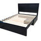 Taranaki Classic Headboard Solid Pine Bed Frame - Queen - Black