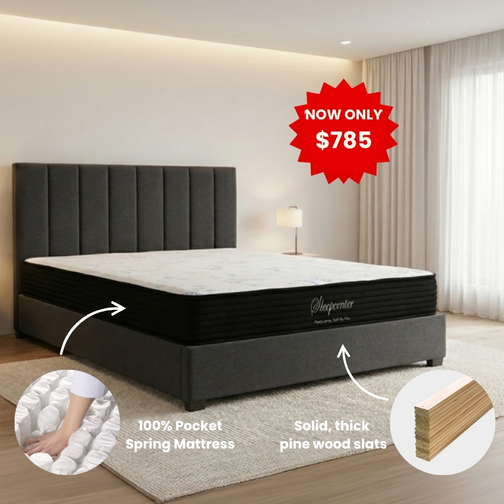 Super King Tight Top 5 Zone Pocket Spring Mattress & Bed frame with Mo ...