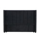Modern Fullboard Headboard with Wings  - King - Velvet Black