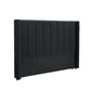 Modern Fullboard Headboard with Wings  - King - Velvet Black