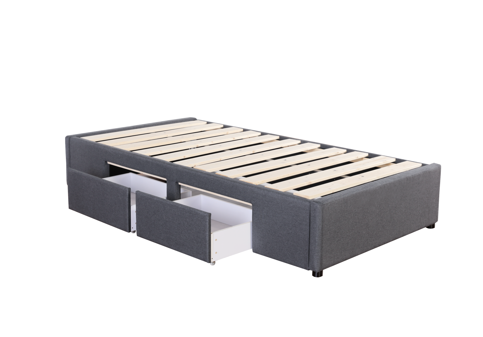 Single Base Bed Bases with 2 Drawers - King Single - Charcoal – Sleepcenter Beds ...