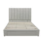 Modern Headboard Upholstered Storage Bed Frame - Queen - Grey