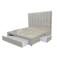 Modern Headboard Upholstered Storage Bed Frame - Queen - Grey