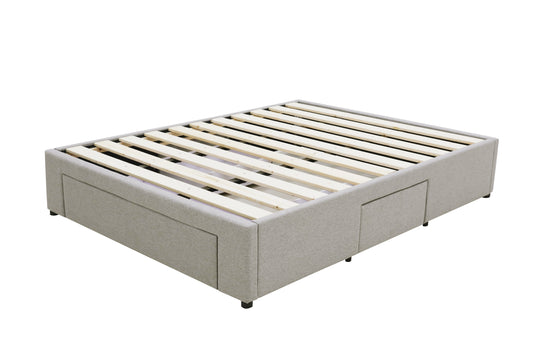 Bed Bases with 3 Drawers - King - Grey