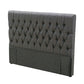 Deluxe Buttoned Upholstered Storage Bed Frame - Queen - Charcoal
