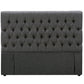 Deluxe Buttoned Fullboard Headboard - Queen - Charcoal