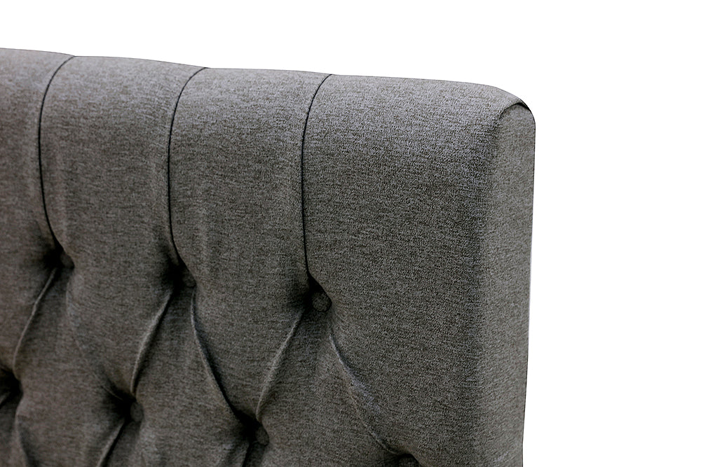 Deluxe Buttoned Fullboard Headboard - Queen - Charcoal