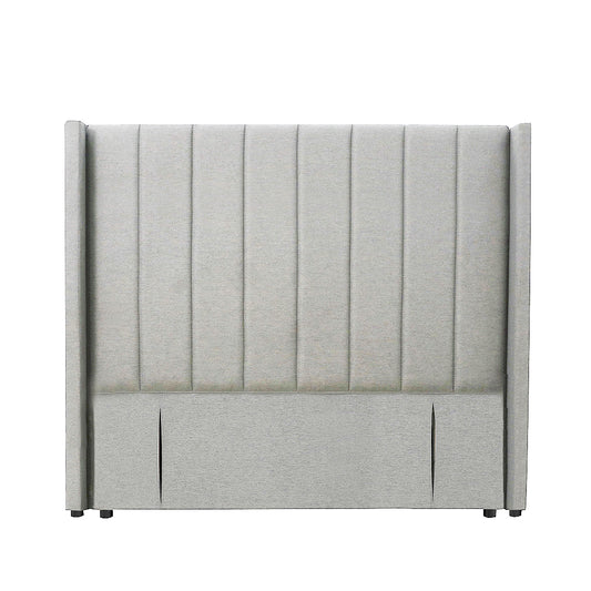 Modern Fullboard Headboard with Wings  - Double - Grey