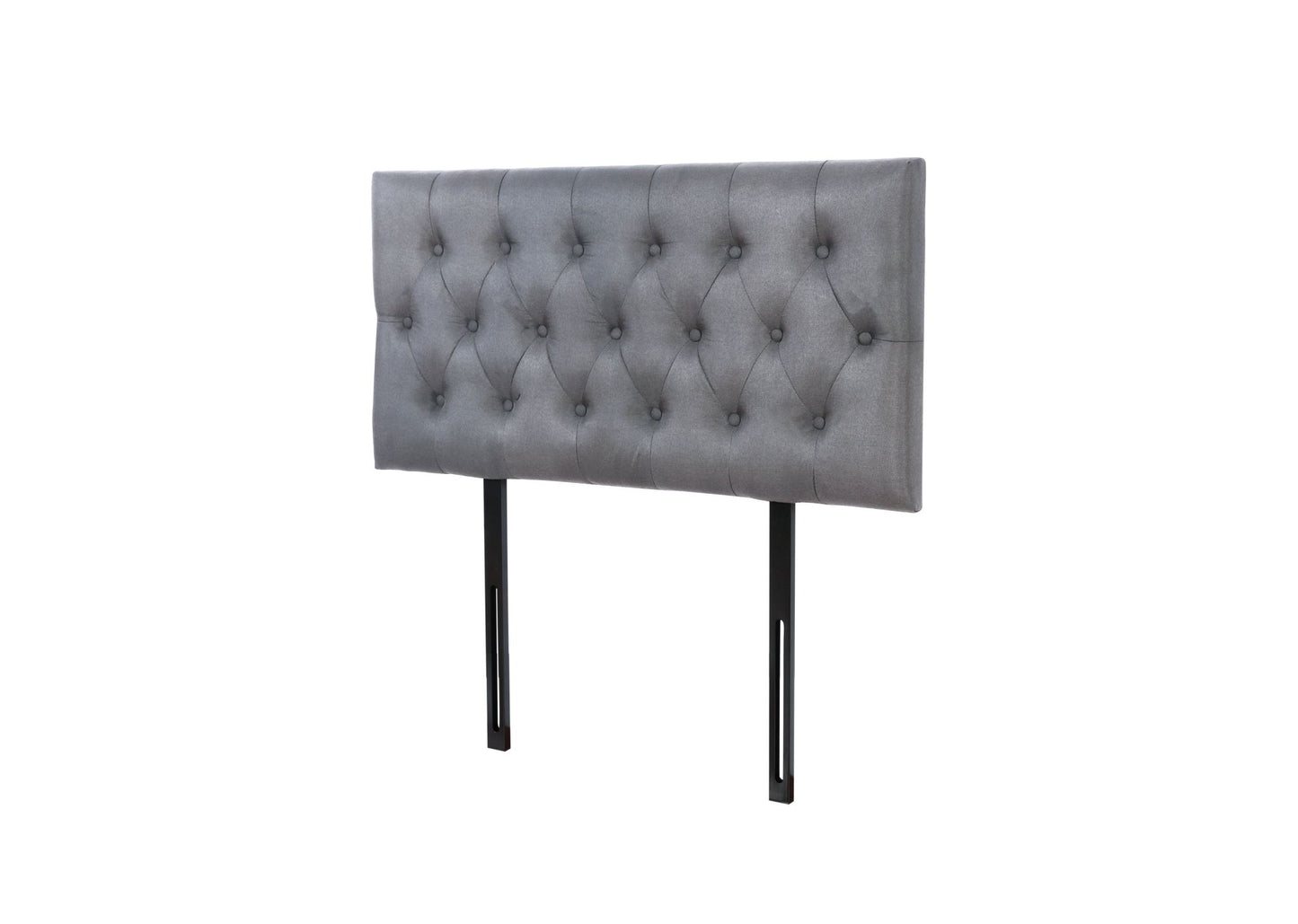 Button Headboard with Metal Legs - Super King - Charcoal