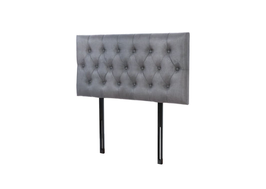 Button Headboard with Metal Legs - Queen - Charcoal