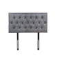 Button Headboard with Metal Legs - Double - Charcoal