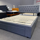 Double Euro Top 5 Zone Pocket Spring Mattress &3 drawers bed base with headboard Combo