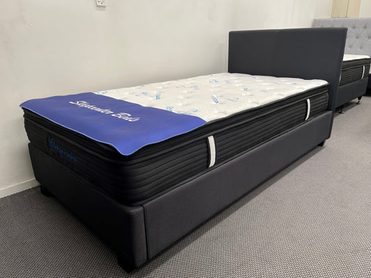 Sleepcenter King Single 5 Zone Pocket Spring Euro top Mattress & bed frame Combo