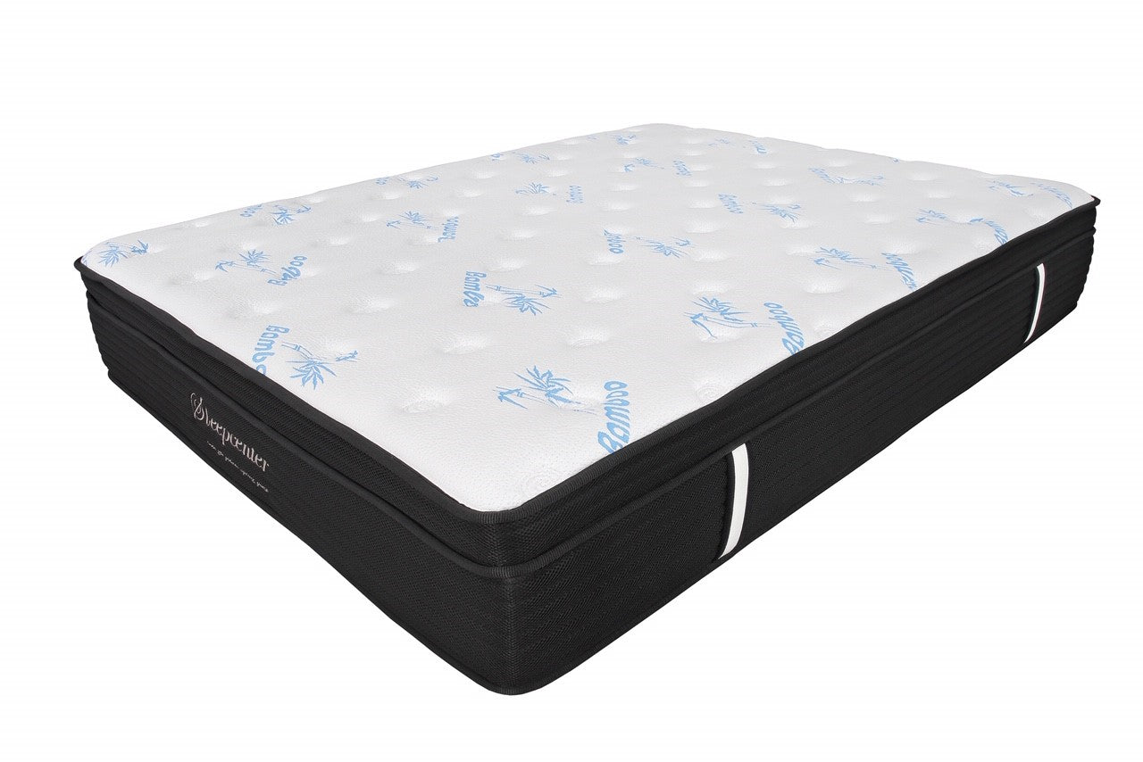 Sleepcenter King Single Cool Gel Pocket Spring mattress & Fabric Bed Frame combo