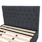 Button Headboard with 3 Drawers Bed Frame - Super King - Charcoal