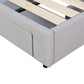 Button Headboard with 3 Drawers Bed Frame - Super King - Latte