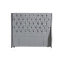 Neo with Wing Button Fullboard Headboard - Queen - Grey