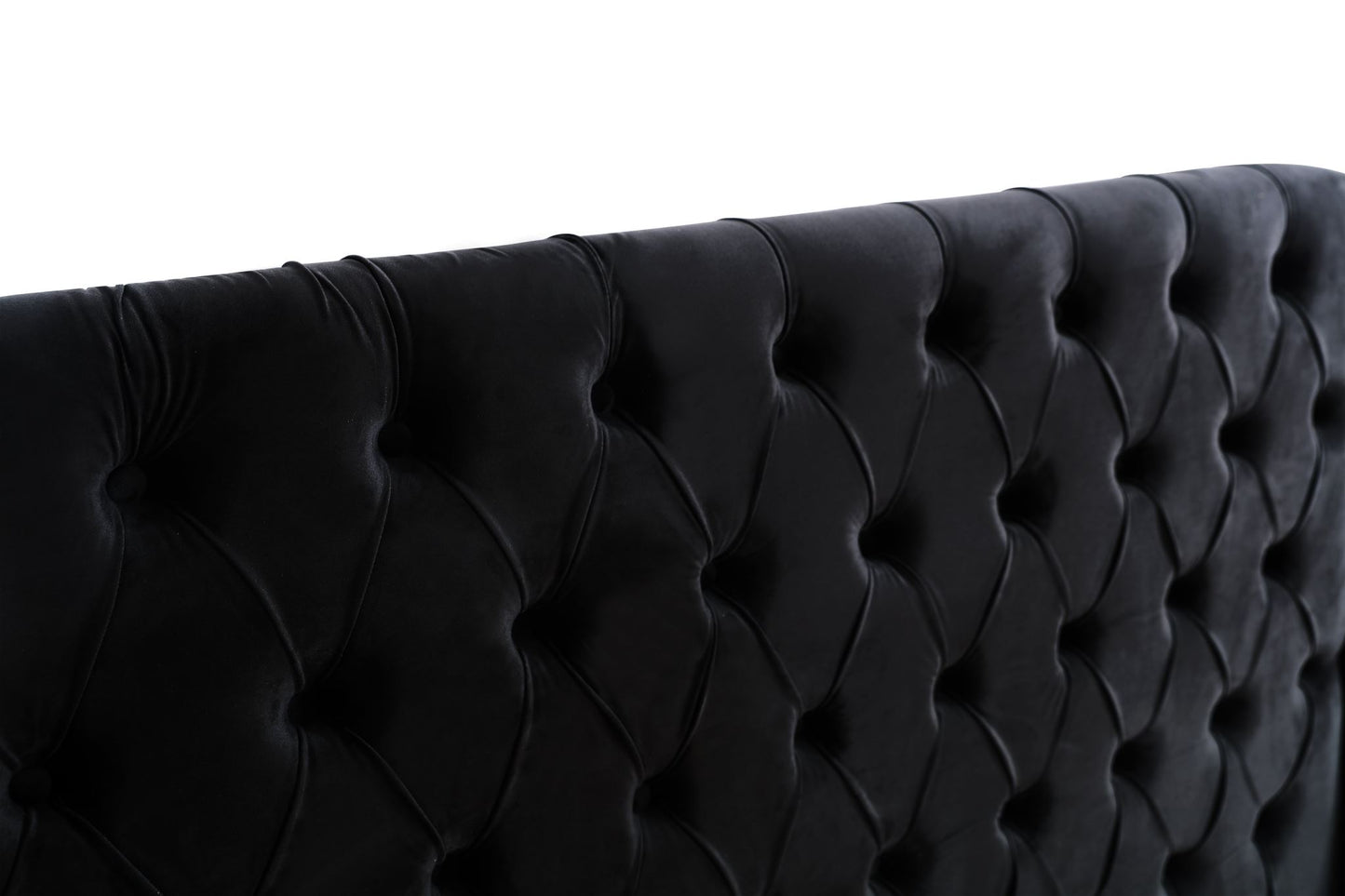 Neo with Wing Button Fullboard Headboard - King - Velvet Black