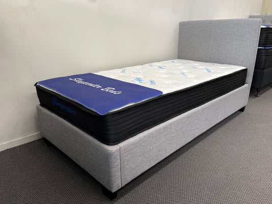 Sleepcenter King Single 5 Zone Pocket Spring Mattress & Bed frame with headboard Combo