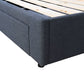Neo With Wing Fabric Upholstered Storage Bed Frame - King - Charcoal